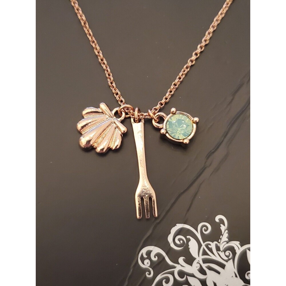 Disney x Hot Topic The Little Mermaid Shell & Dinglehopper Necklace 17" NWT